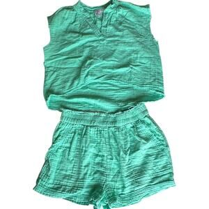 Womens Outfit Size Medium Teal LightWeight Beach Resort Summery Garden Party Fun